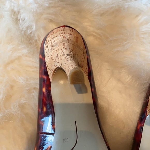 Nine West Animal print high heels opened toe / cork high heels - Picture 4 of 7